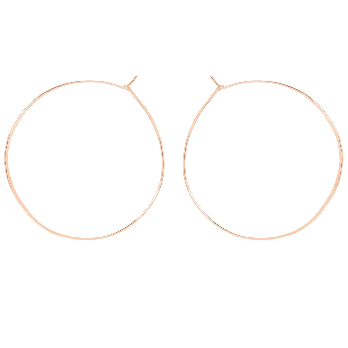 14k Extra Large Hammered Hoops