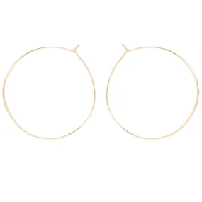 14k Extra Large Hammered Hoops