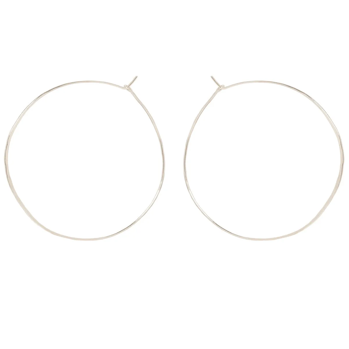 14k Extra Large Hammered Hoops