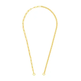 14K Gold Half Rolo Half Paper Clip Chain