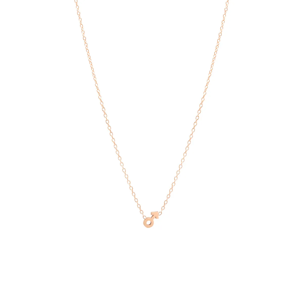 14k itty bitty male symbol necklace