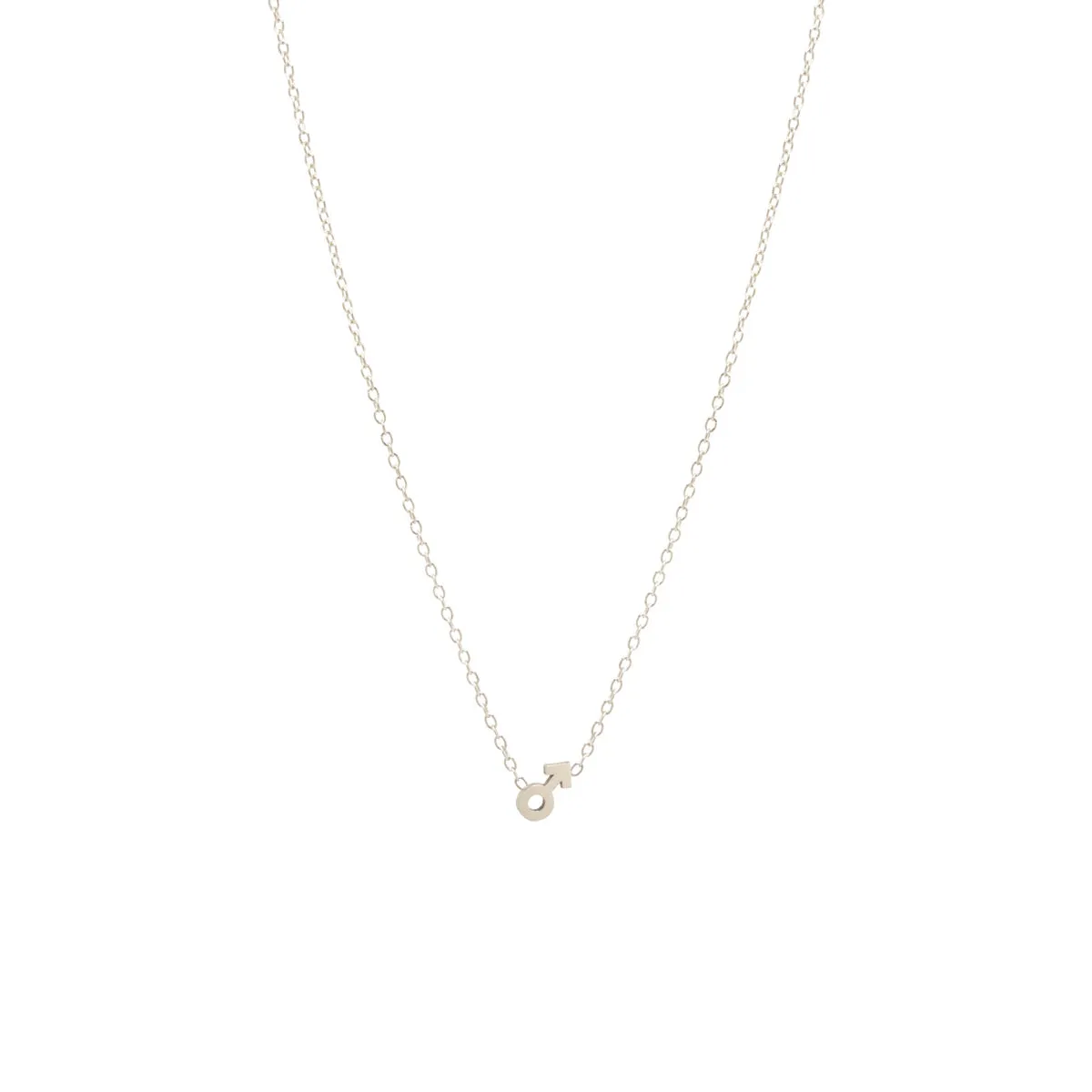 14k itty bitty male symbol necklace