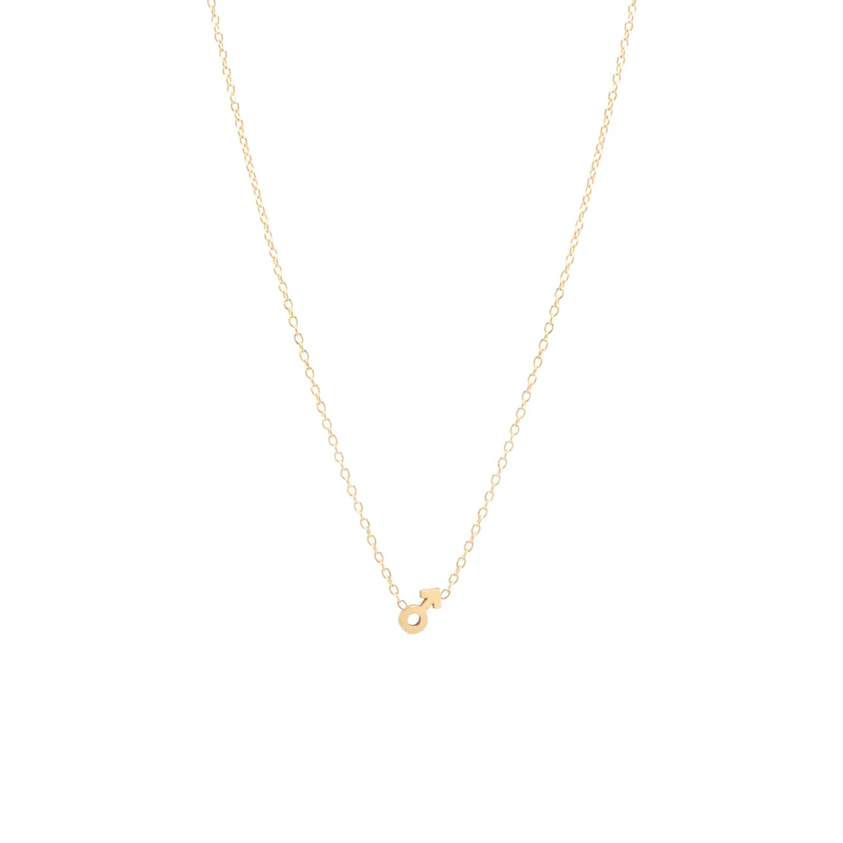 14k itty bitty male symbol necklace