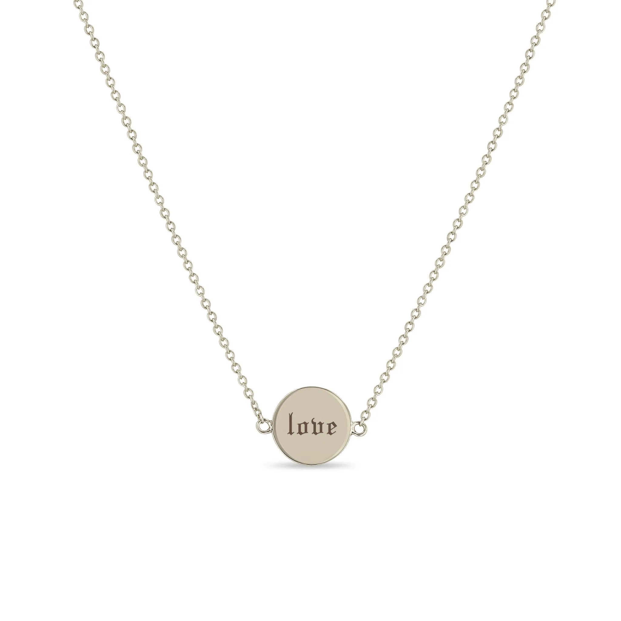 14k love & xoxo Double-Sided Disc Necklace