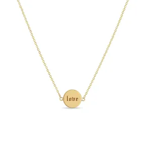 14k love & xoxo Double-Sided Disc Necklace