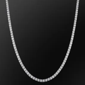 4mm White Gold CZ Diamond Mens Tennis Chain Necklace KRKC