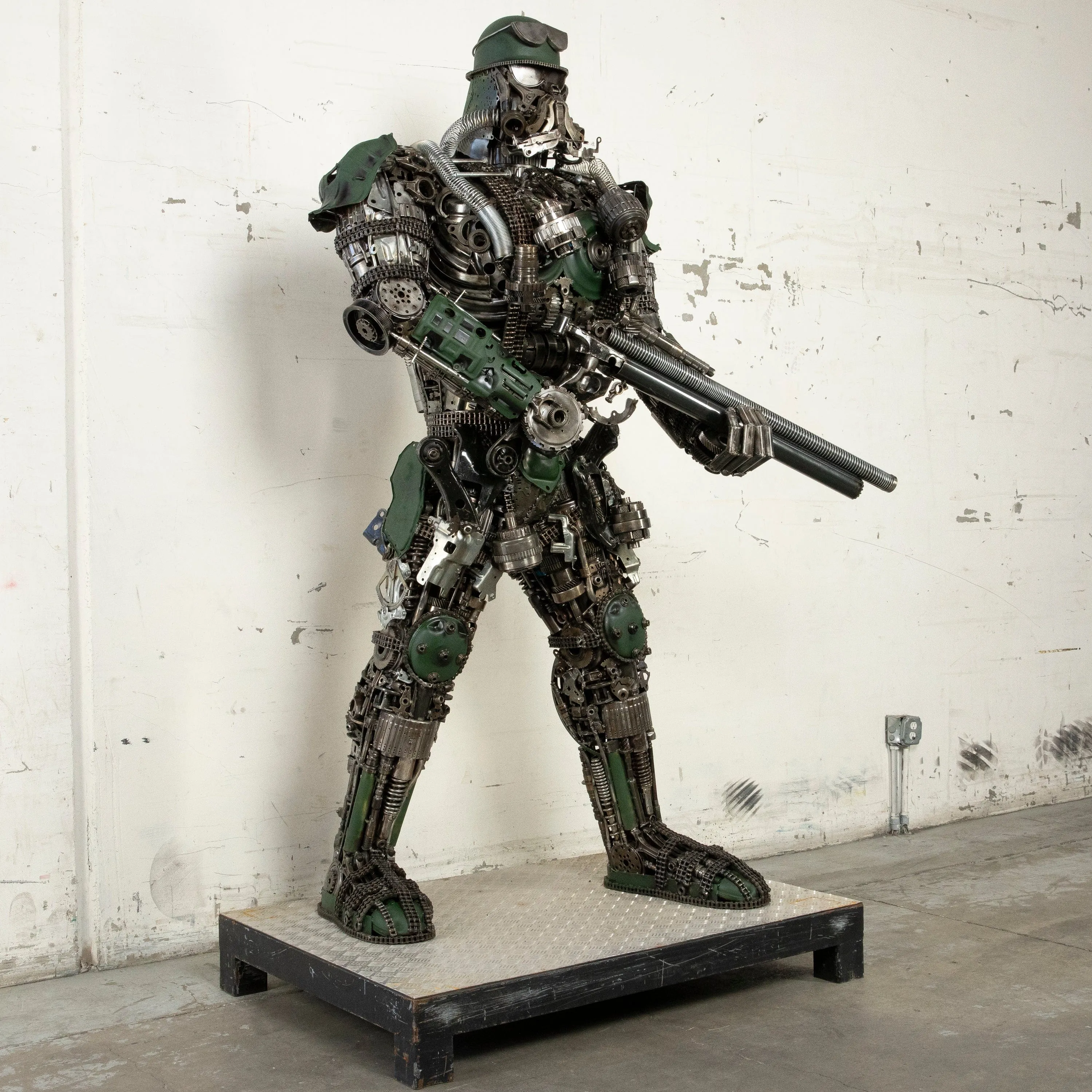 91 Army Storm Trooper Inspired Recycled Metal Art Sculpture