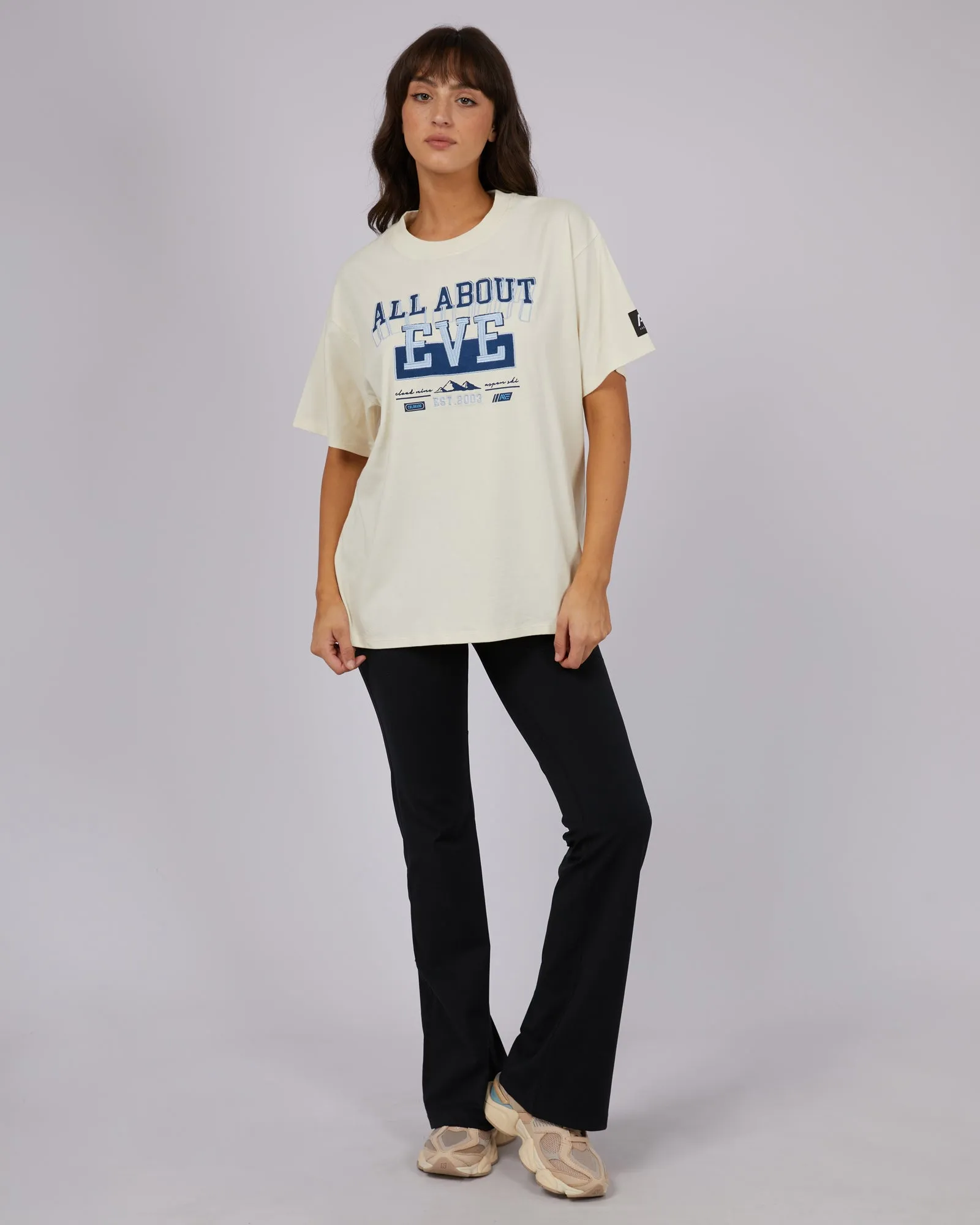 All About Eve Snow Peaks Oversized Tee Vintage White