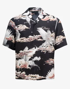 Amiri Hibiscus Tiki Bowling Silk Shirt