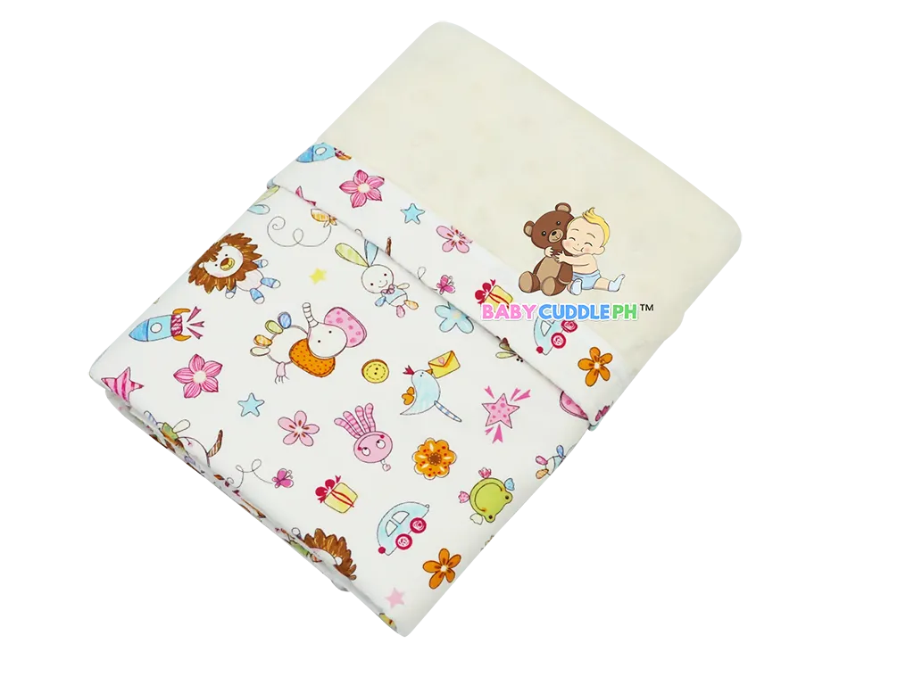 Baby Animals in Cream - Babycuddle Minky Blanket