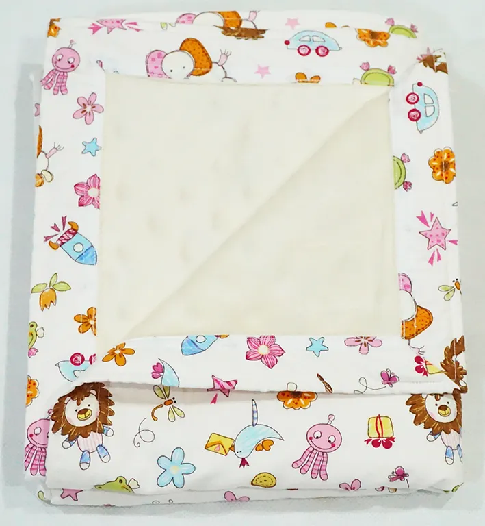 Baby Animals in Cream - Babycuddle Minky Blanket