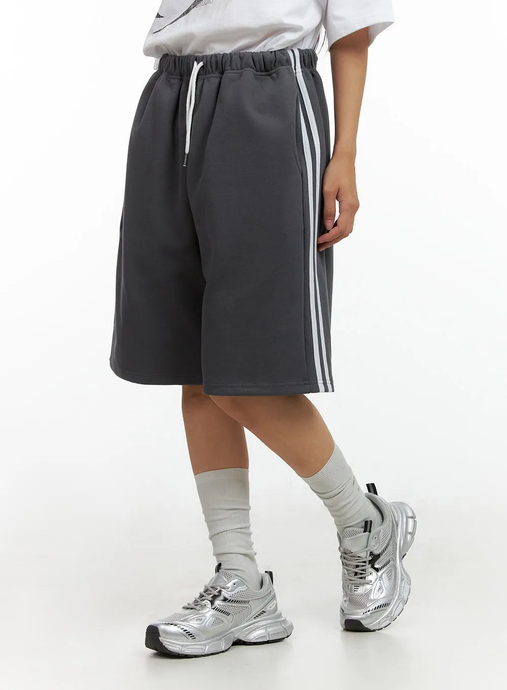 Banded Stripe Sweat Shorts IL419