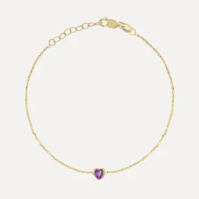 Birthstone Heart Bracelet