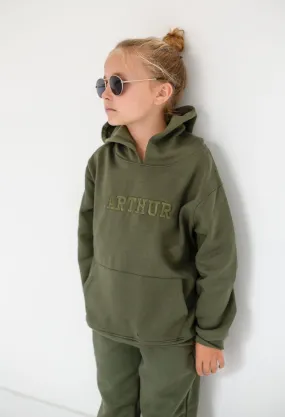 Boys Khaki Hooded Tracksuit