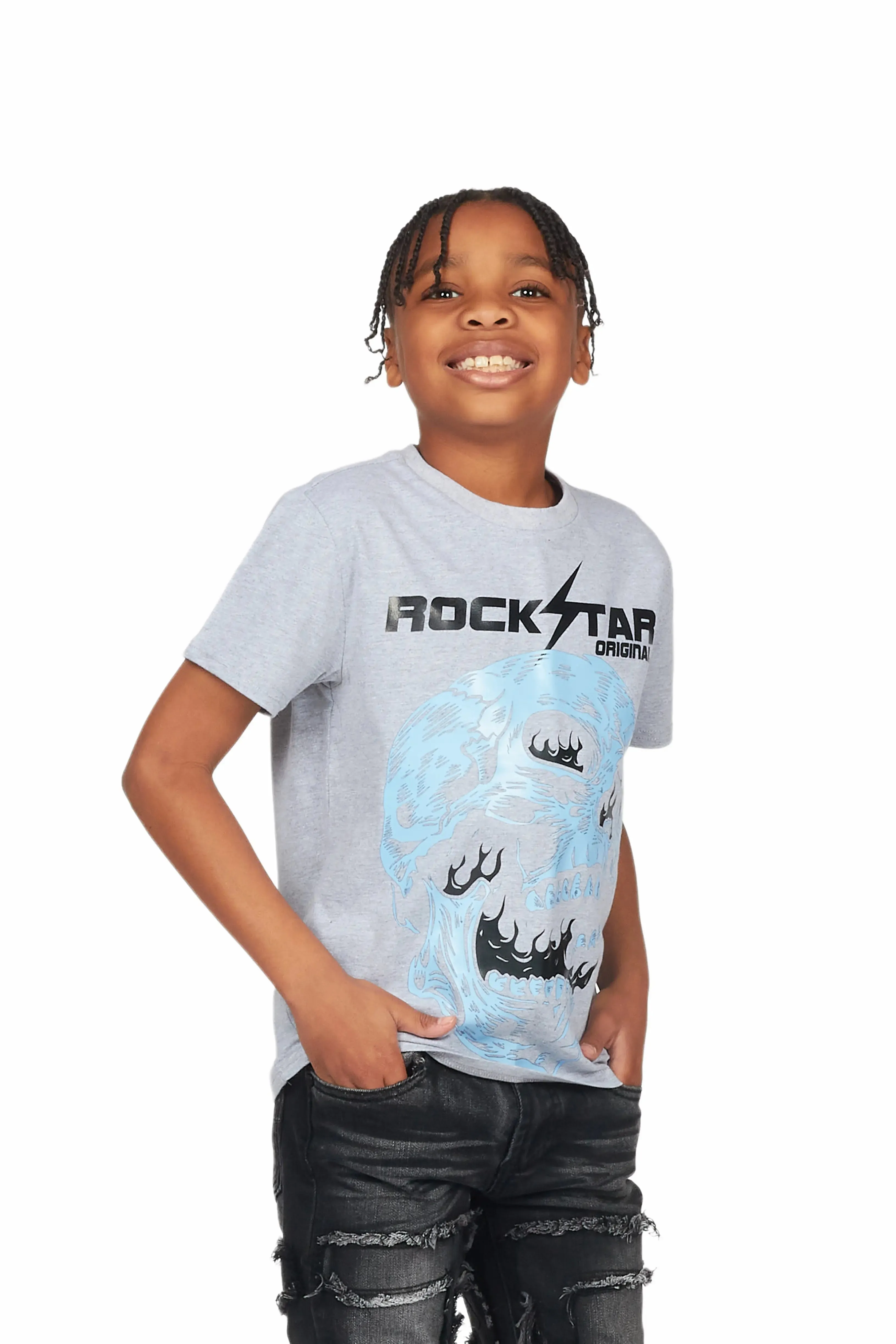 Boys Mason Grey Graphic T-Shirt