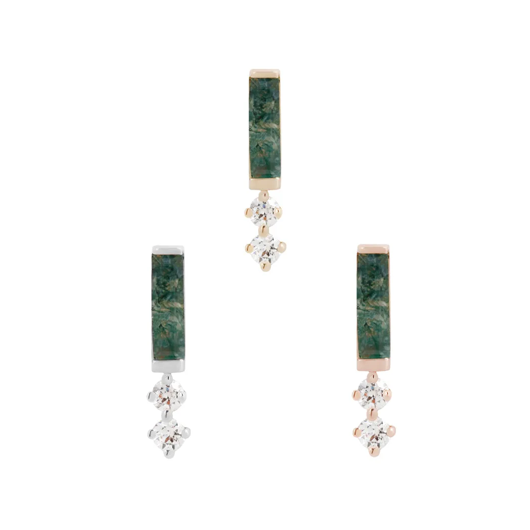 Crave - Moss Agate   CZ - Threadless End