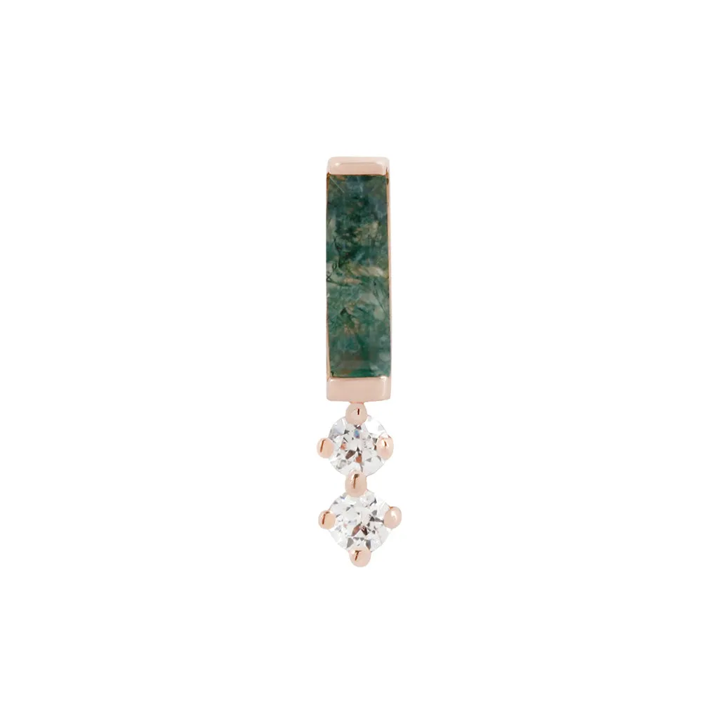 Crave - Moss Agate   CZ - Threadless End