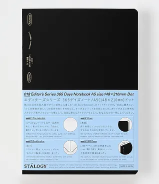 Editor's Series 365 Days Notebook A5 Dot - Black