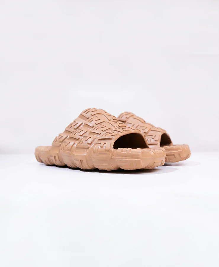 FENDI BEIGE RUBBER CLOUD SLIDES