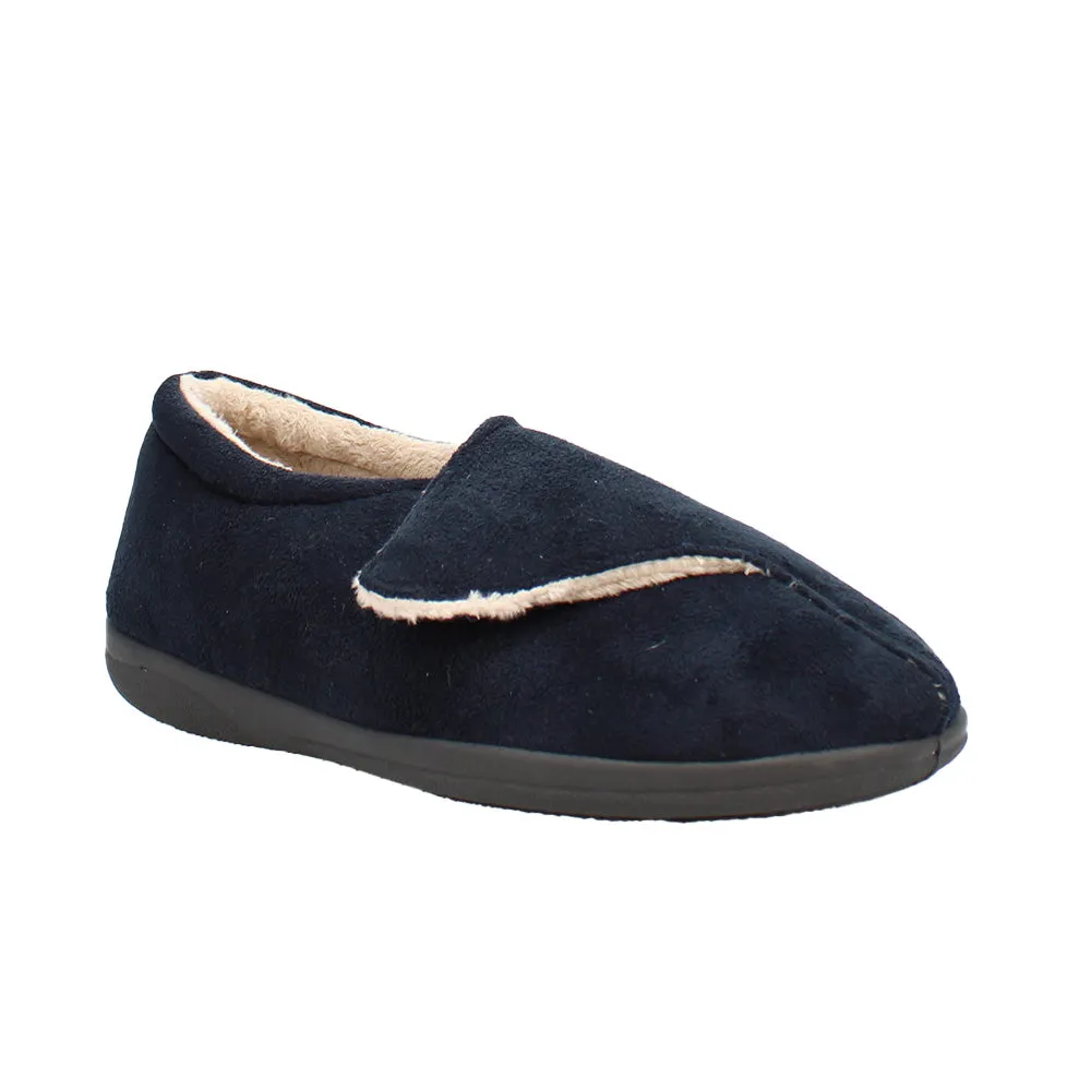 Georgina Wide Fit Women's Velcro Fastening Slipper