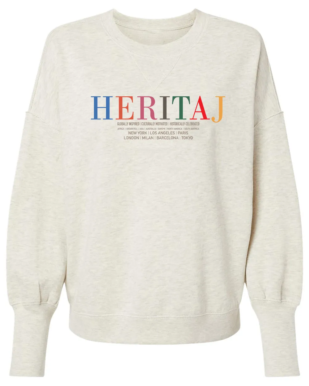 HERITAJ COLORFUL-SUEDED FLEECE CREWNECK PULLOVER