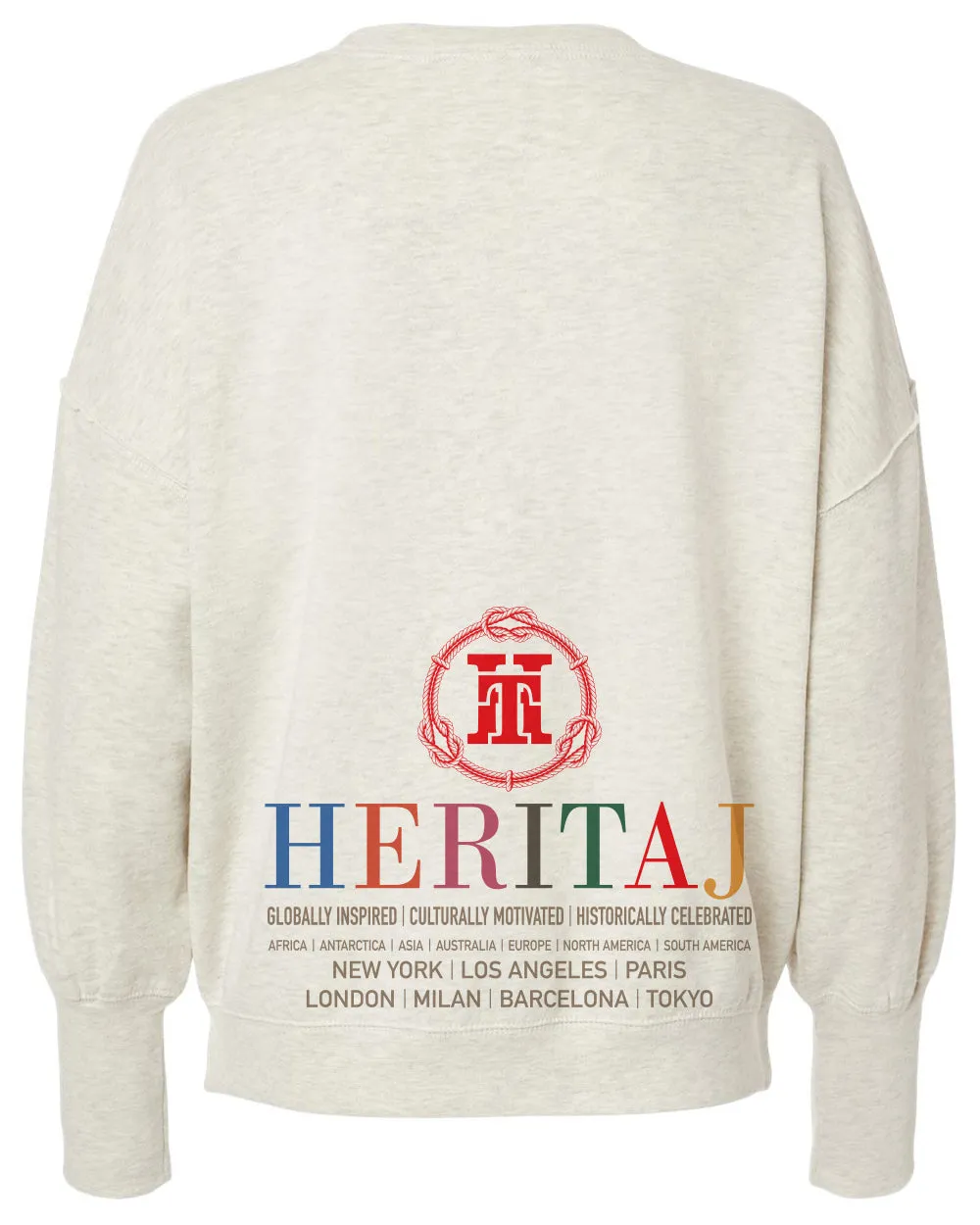 HERITAJ COLORFUL-SUEDED FLEECE CREWNECK PULLOVER