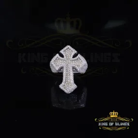 King of Bling's New Men's 925 Sterling Silver 5.50ct VVS D Moissanite White Cross Rings Size 10