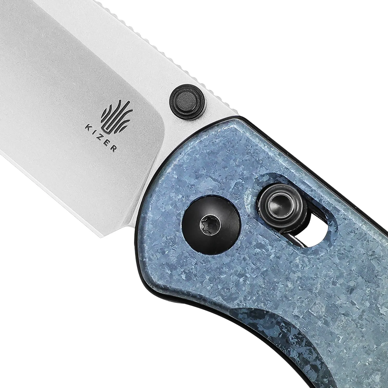 Kizer Azo Drop Bear LC200N Blade Clutch Lock Titanium Handle Ki3619A3 (2.99 Stonewash)