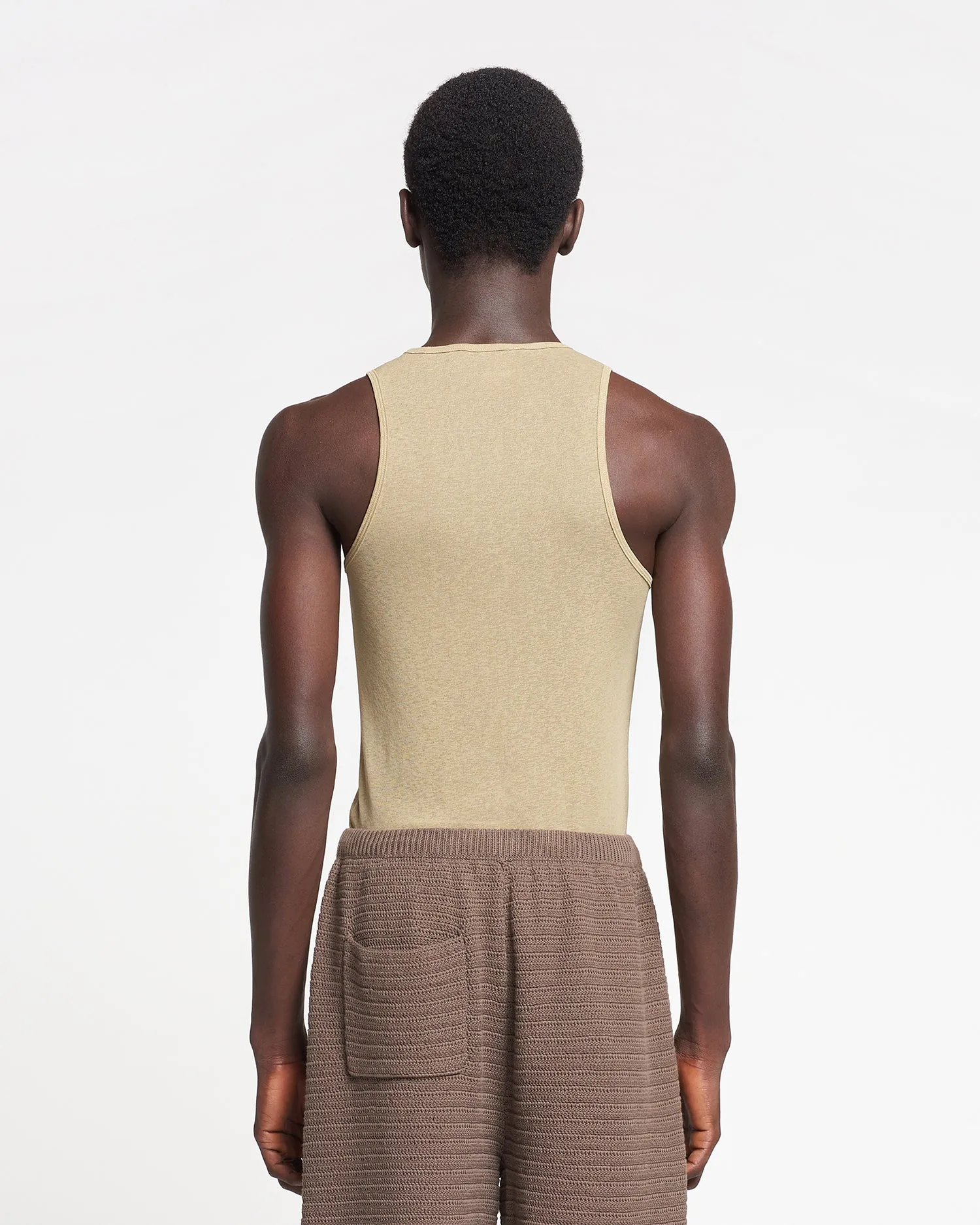 Levon - Mesh-Jersey Tank Top - Pale Olive