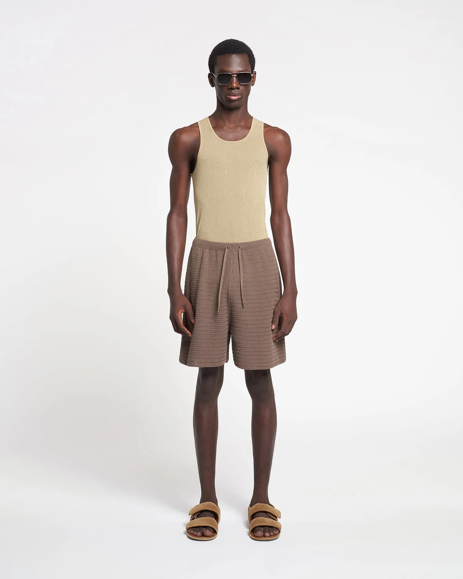 Levon - Mesh-Jersey Tank Top - Pale Olive