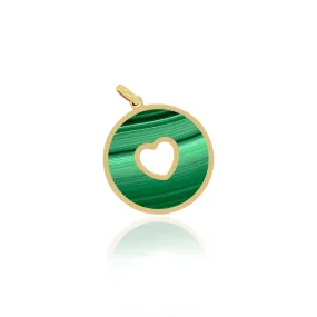 Malachite Donut Heart Charm