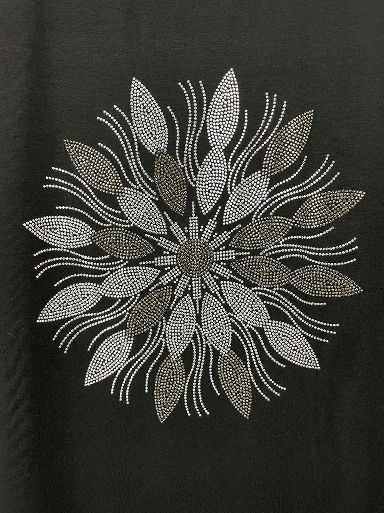 Malissa J Mandala Flower Tee - Black