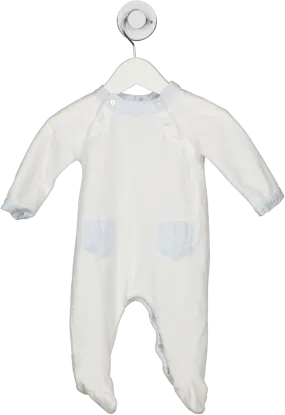 Patachou White Velour Babygrow 0-3 Months