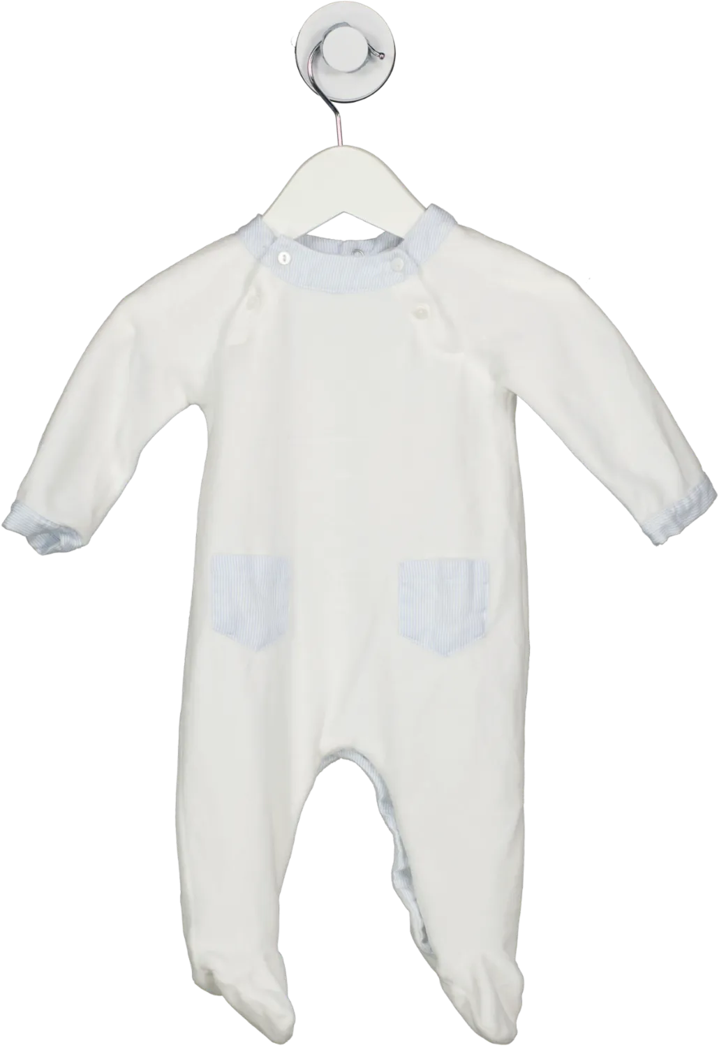 Patachou White Velour Babygrow 0-3 Months