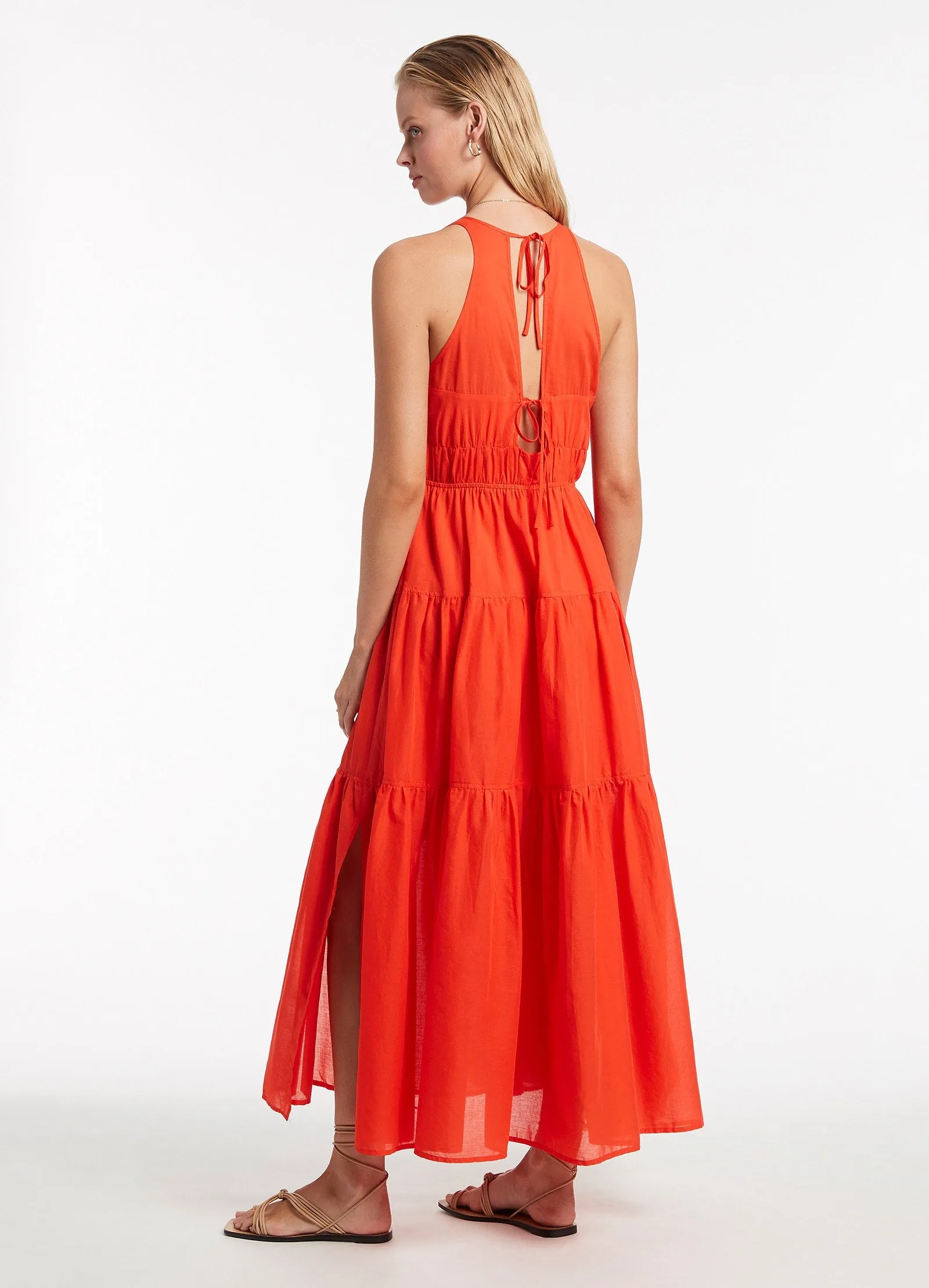 Playa Tie Maxi Dress - Fiamma