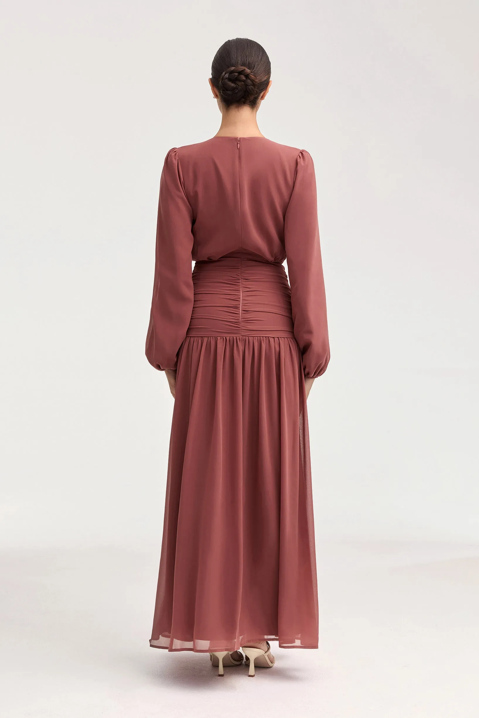 Randa Rouched Maxi Dress - Toasted Pecan