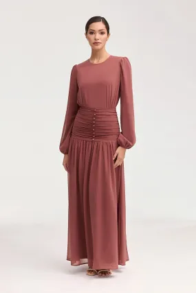 Randa Rouched Maxi Dress - Toasted Pecan