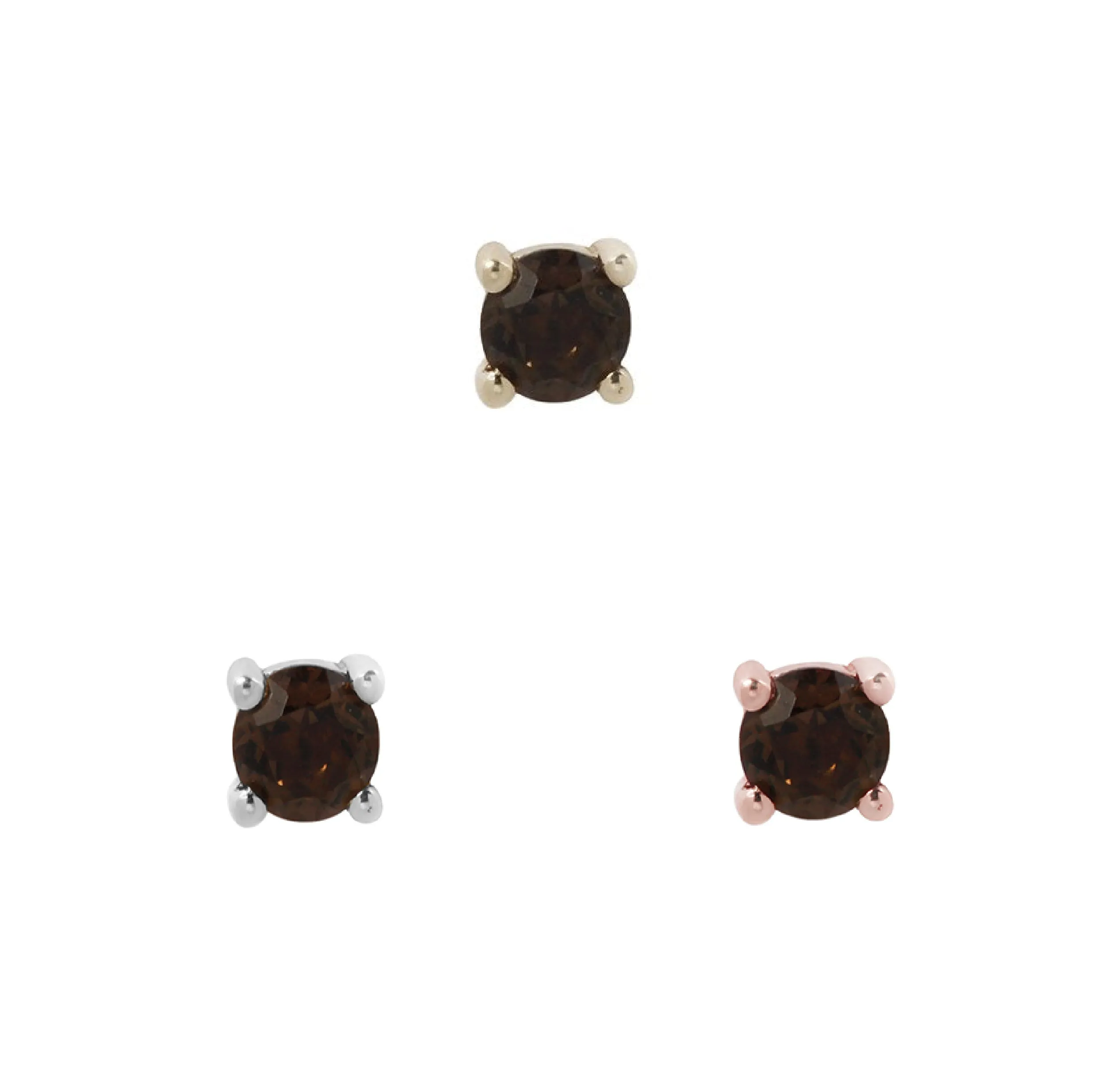 Smoky Quartz Prong - Threadless End