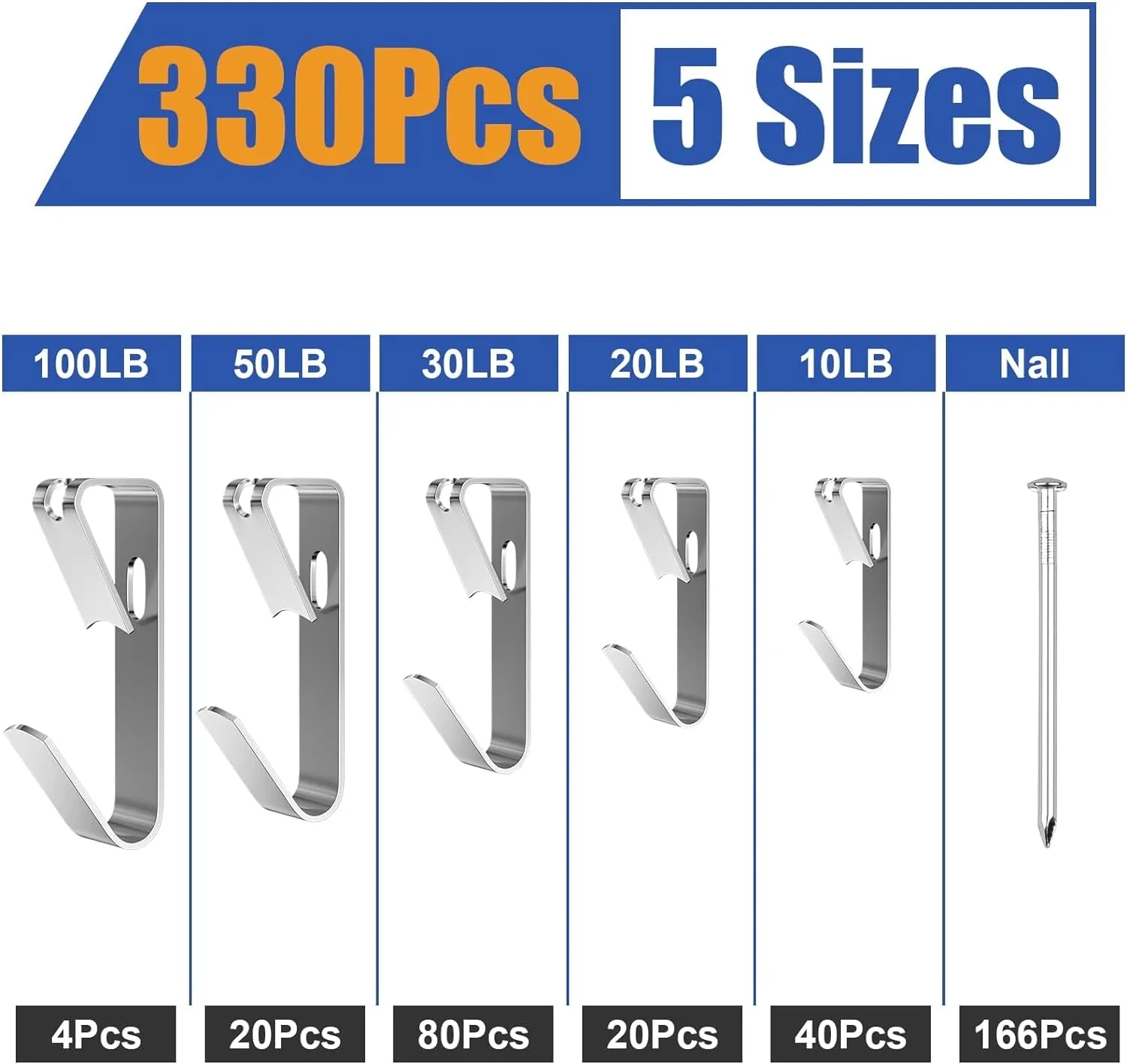 Spring 330Pcs Picture Hanging Kit, Heavy Duty Picture Hangers for Drywall, Picture Hanging Hooks