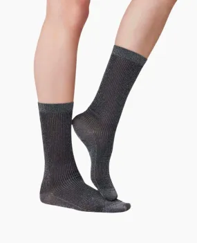 Swedish Stockings Magda Shimmery Socks Black