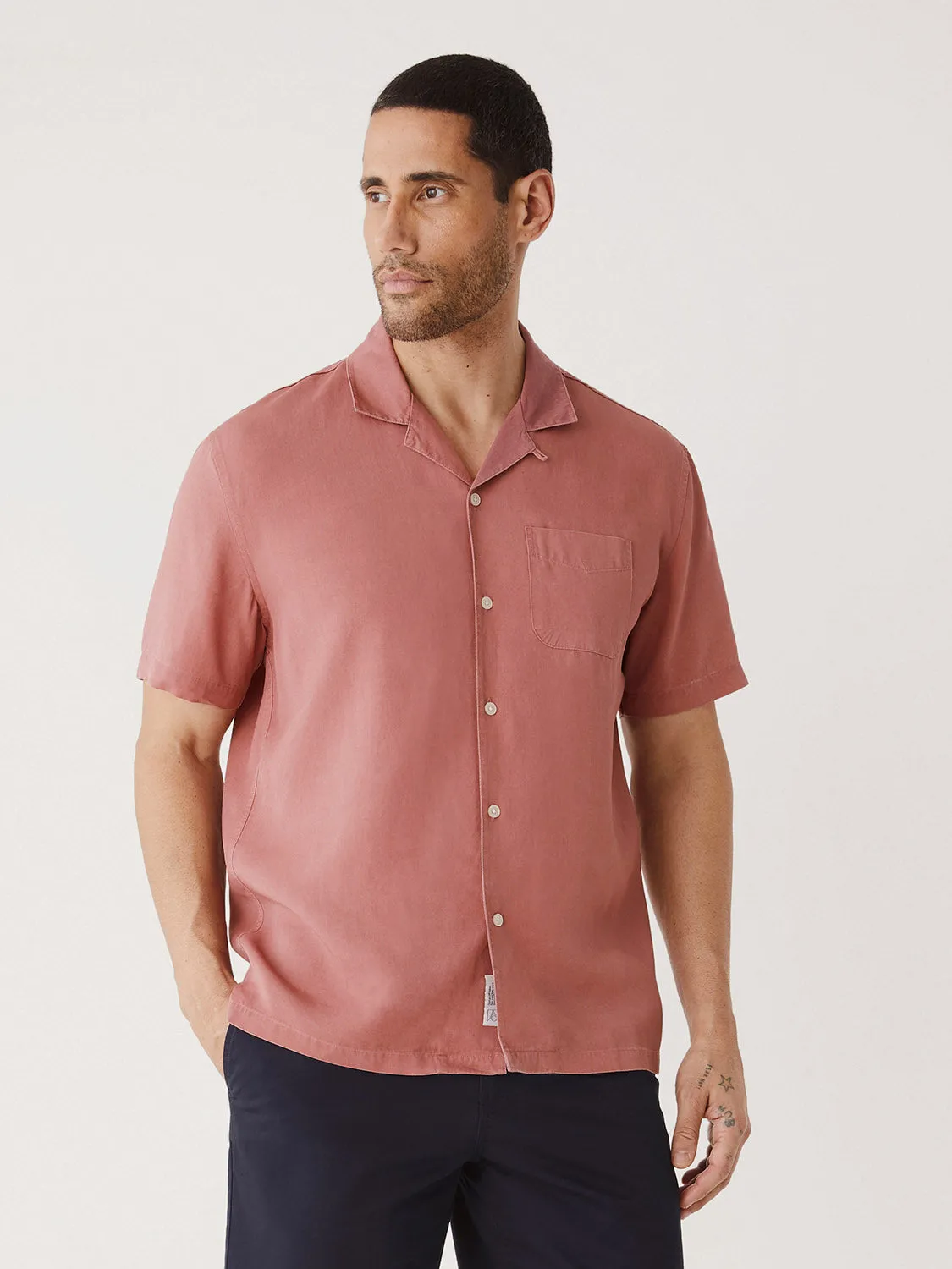 The Eco Dye Resort Shirt in Dusty Rose