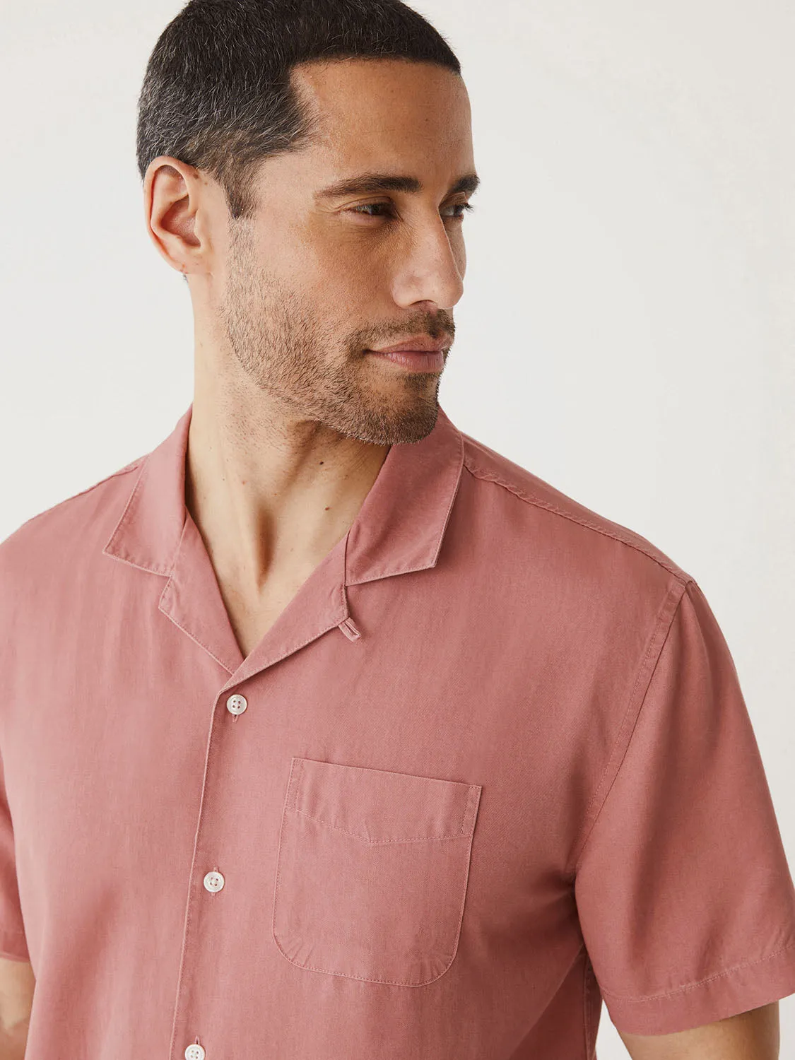 The Eco Dye Resort Shirt in Dusty Rose