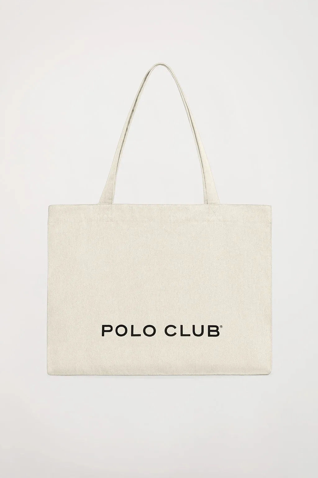 Tote bag ecru con print Polo Club