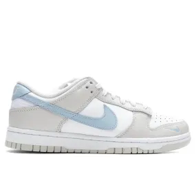 Women's Dunk Low - White/Light Armory Blue/Light Bone